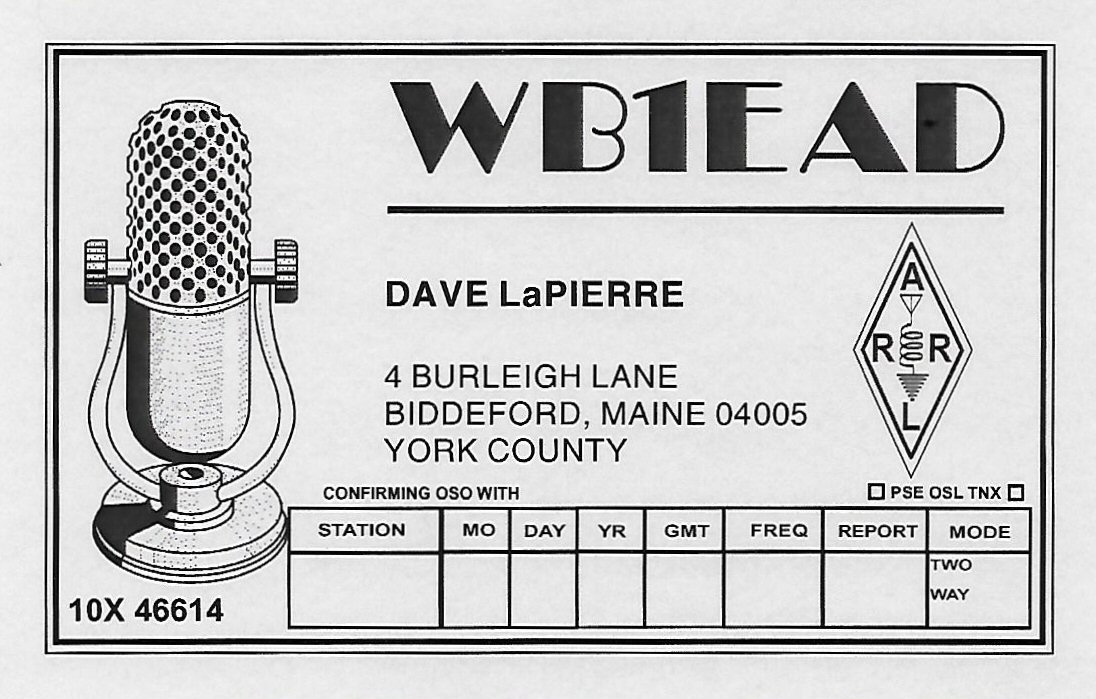 QSL Card WB1EAD