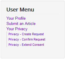 MSARS User Menu